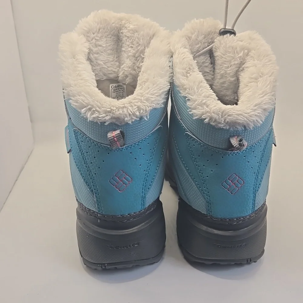 Columbia Youth Girls Blue Teal Rope Tow III Insulated Winter Snow Boots Size 6Y